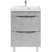 Тумба с раковиной Vod-ok Лайт 60 мрамор белый