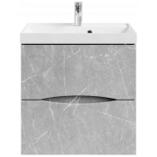Тумба с раковиной Vod-ok Лайт 60 мрамор белый