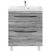 Тумба с раковиной Vod-ok Лайт 70 лиственница структурная контрастно-серая