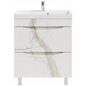 Тумба с раковиной Vod-ok Лайт 70 мрамор белый натур милк