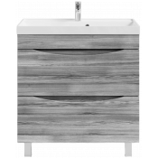 Тумба с раковиной Vod-ok Лайт 80 лиственница структурная контрастно-серая