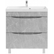 Тумба с раковиной Vod-ok Лайт 80 мрамор белый