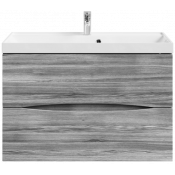 Тумба с раковиной Vod-ok Лайт 90 лиственница структурная контрастно-серая 64202