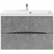Тумба с раковиной Vod-ok Лайт 90 мрамор серый софт тач 4044-1