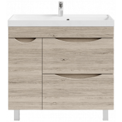 Тумба с раковиной Vod-ok Лайт 90 L ореховый дубослив светлый