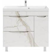 Тумба под раковину Vod-ok Лайт 90 R мрамор белый натур милк