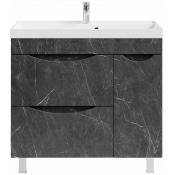 Тумба с раковиной Vod-ok Лайт 90 R мрамор графит