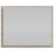 Зеркало Vod-ok Лайт 100x80 с подсветкой ореховый дубослив светлый