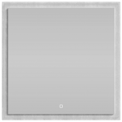 Зеркало Vod-ok Лайт 80x80 с подсветкой белый камень