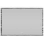 Зеркало Vod-ok Лайт 120x80 с подсветкой, лиственница структурная контрастно-серая 64202