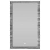 Зеркало Vod-ok Лайт 50x80 с подсветкой лиственница структурная контрастно-серая