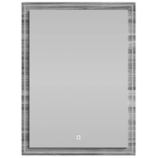 Зеркало Vod-ok Лайт 60x80 с подсветкой лиственница структурная контрастно-серая