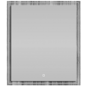 Зеркало Vod-ok Лайт 70x80 с подсветкой лиственница структурная контрастно-серая