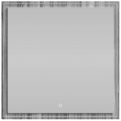 Зеркало Vod-ok Лайт 80x80 с подсветкой лиственница структурная контрастно-серая