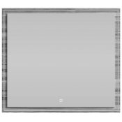 Зеркало Vod-ok Лайт 90x80 с подсветкой лиственница структурная контрастно-серая