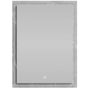 Зеркало Vod-ok Лайт 60x80 с подсветкой мрамор белый