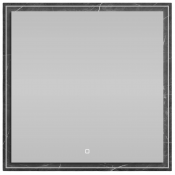 Зеркало Vod-ok Лайт 80x80 с подсветкой мрамор графит