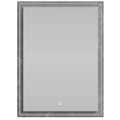 Зеркало Vod-ok Лайт 60x80 с подсветкой мрамор серый