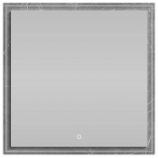 Зеркало Vod-ok Лайт 80x80 с подсветкой мрамор серый