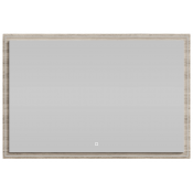 Зеркало Vod-ok Лайт 120x80 с подсветкой, дубослив ореховый светлый 3445