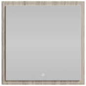 Зеркало Vod-ok Лайт 80x80 с подсветкой ореховый дубослив светлый