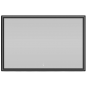 Зеркало Vod-ok Лайт 120x80 с подсветкой черный глянец