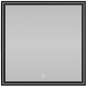 Зеркало Vod-ok Лайт 80x80 с подсветкой черный глянец