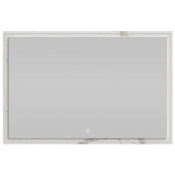 Зеркало Vod-ok Лайт 120x80 с подсветкой мрамор белый натур милк