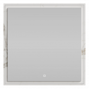 Зеркало Vod-ok Лайт 80x80 с подсветкой мрамор белый натур милк