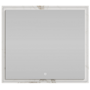 Зеркало Vod-ok Лайт 90x80 с подсветкой мрамор белый натур милк