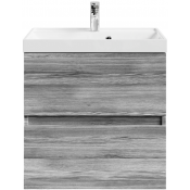 Тумба с раковиной Vod-ok Бест 60 лиственница структурная контрастно-серая