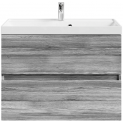 Тумба с раковиной Vod-ok Бест 80 лиственница структурная контрастно-серая