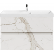 Тумба под раковину Vod-ok Бест 90 мрамор белый натур милк