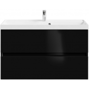 Тумба с раковиной Vod-ok Бест 100 черный глянец