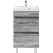 Тумба с раковиной Vod-ok Бест 50 лиственница структурная контрастно-серая 64202