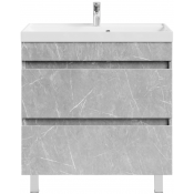 Тумба с раковиной Vod-ok Бест 80 мрамор белый