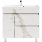Тумба под раковину Vod-ok Бест 90 L мрамор белый натур милк