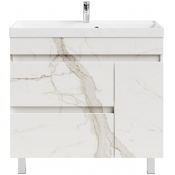 Тумба под раковину Vod-ok Бест 90 R мрамор белый натур милк