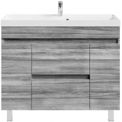 Тумба с раковиной Vod-ok Бест 100 лиственница структурная контрастно-серая