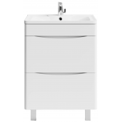 Тумба с раковиной Vod-ok Адель 60 белый глянец