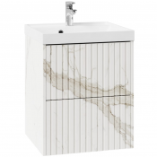 Тумба с раковиной Vod-ok Тач 50 мрамор белый натур милк 2537