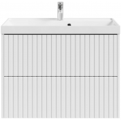 Тумба с раковиной Vod-ok Тач 80 белый глянец