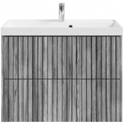 Тумба с раковиной Vod-ok Тач 80 лиственница структурная контрастно-серая