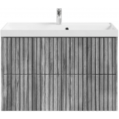 Тумба с раковиной Vod-ok Тач 90 лиственница структурная контрастно-серая
