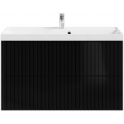 Тумба с раковиной Vod-ok Тач 100 черный глянец
