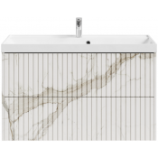 Тумба с раковиной Vod-ok Тач 100 мрамор белый натур милк