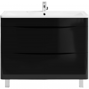 Тумба с раковиной Vod-ok Адель 100 черный глянец напольная