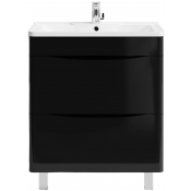 Тумба с раковиной Vod-ok Адель 70 черный глянец
