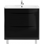 Тумба с раковиной Vod-ok Адель 80 черный глянец