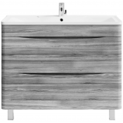 Тумба с раковиной Vod-ok Адель 100 лиственница структурная контрастно-серая напольная